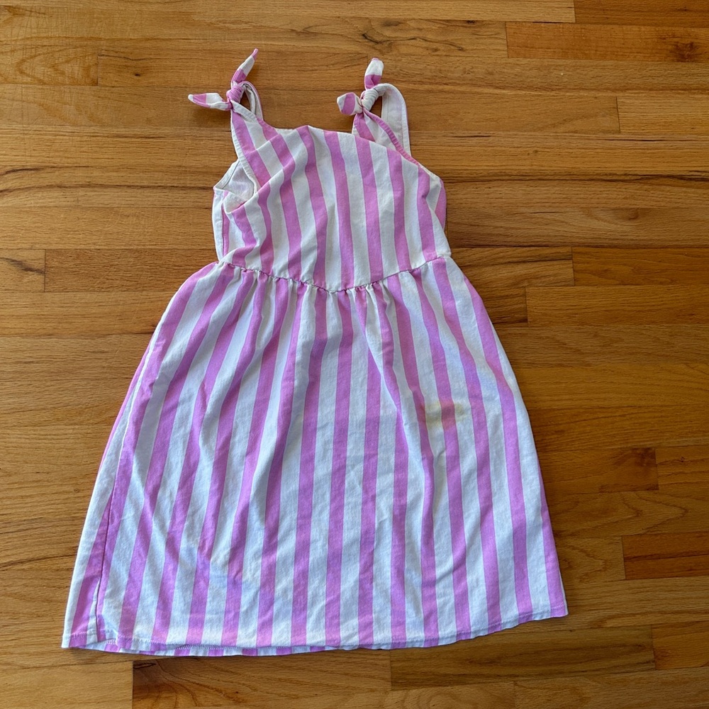 Zara Pink and White Striped Tie-Shoulder Sundress